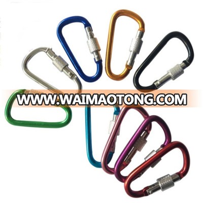 HXY Large Stock 5CM Mini Screw Carabiner Spring Keychain Hook For Outdoor Camping Hiking