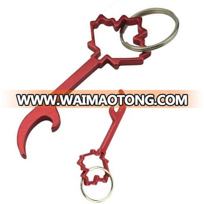 HXY Supplying Custom Maple Leaf Shape Beer Opener Key Chain For Gifts