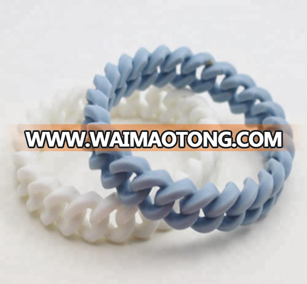 OEM cheap colorful silicone hollow bracelet with metal charm